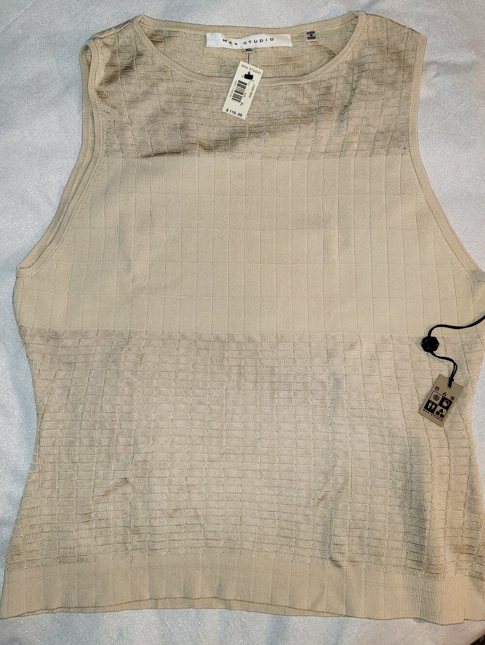 NWT MAX STUDIO Women's Silk Blend Beige Shell